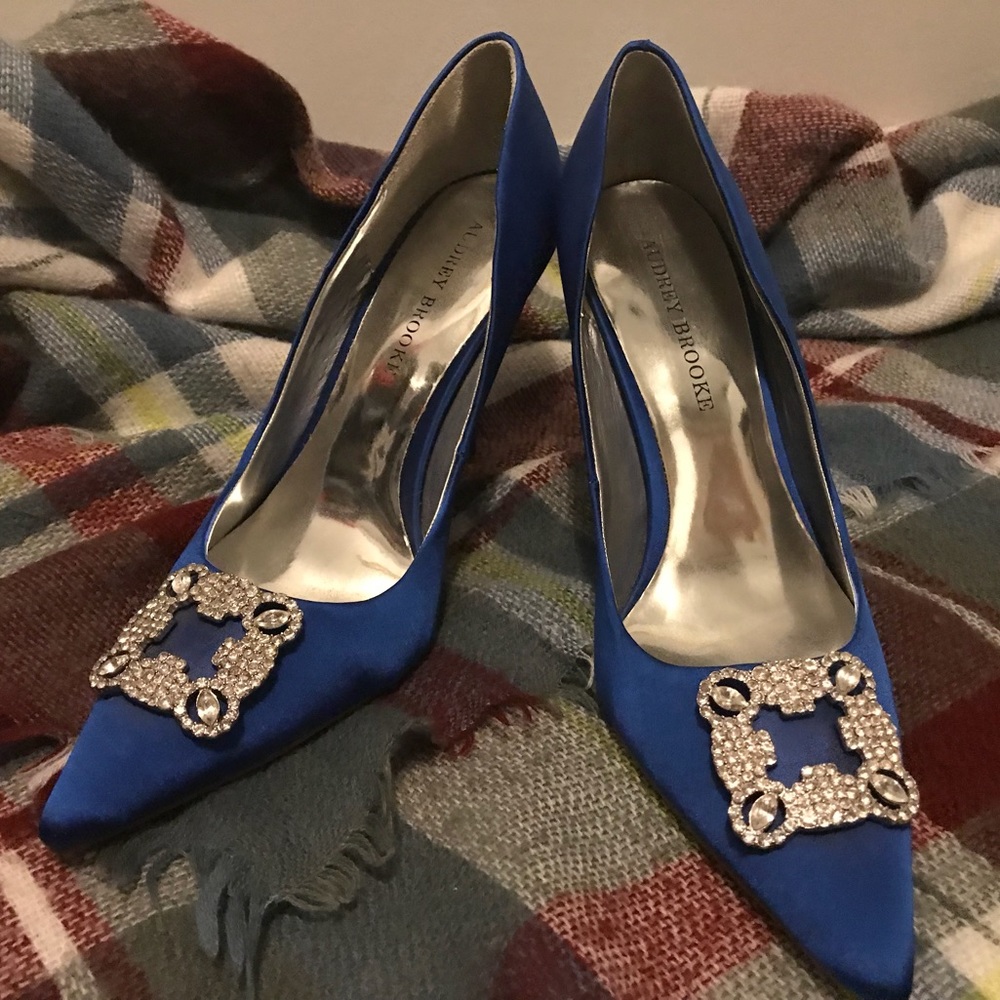 Audrey Brooke Blue bling pumps